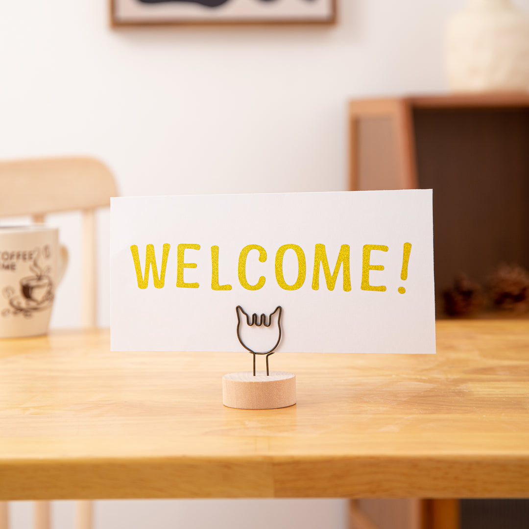 Wooden Card Note Holder - Kitten
