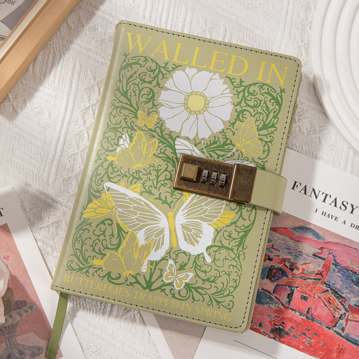 Leather Lock Journal - B6 - Ruled - Butterfly