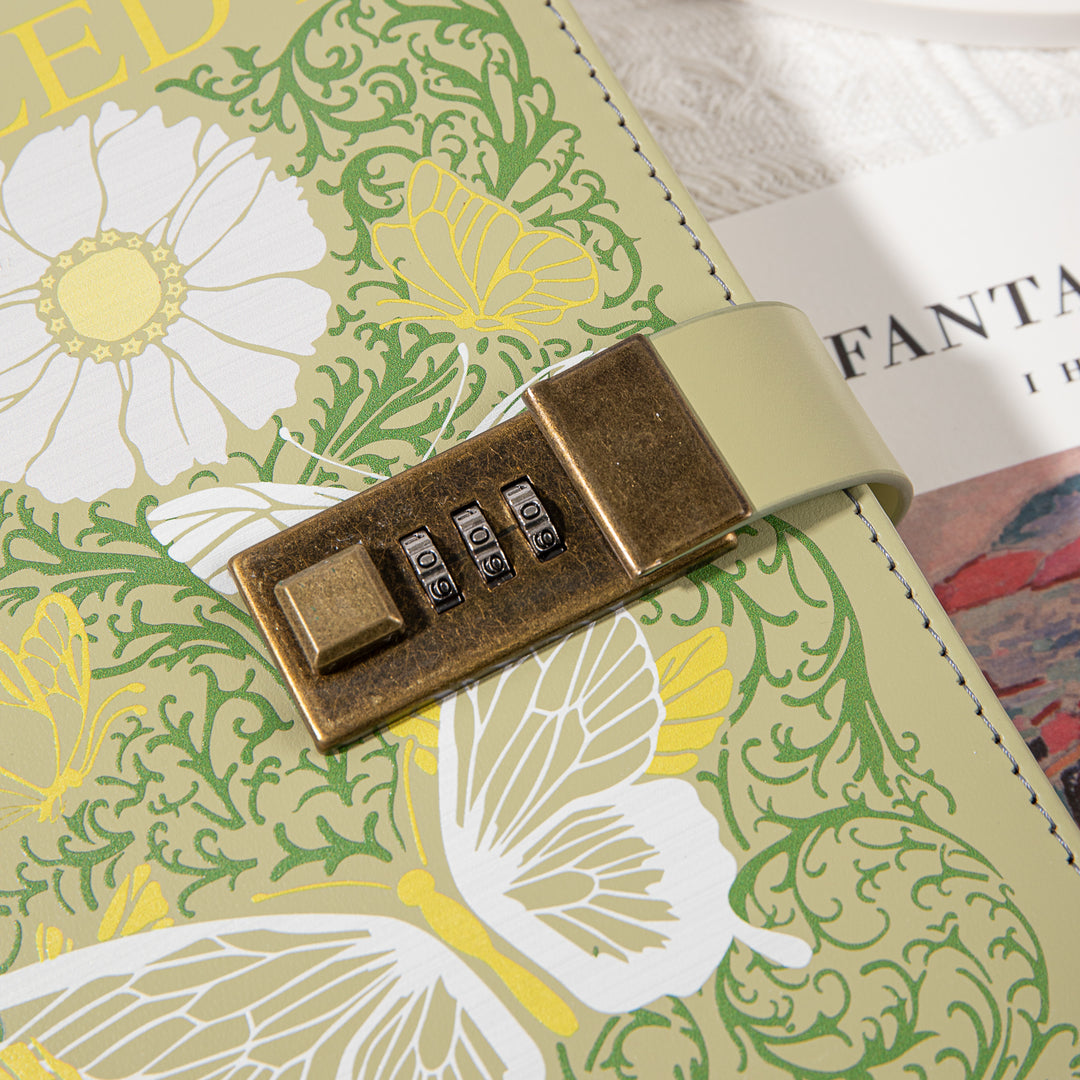 Leather Lock Journal - B6 - Ruled - Butterfly