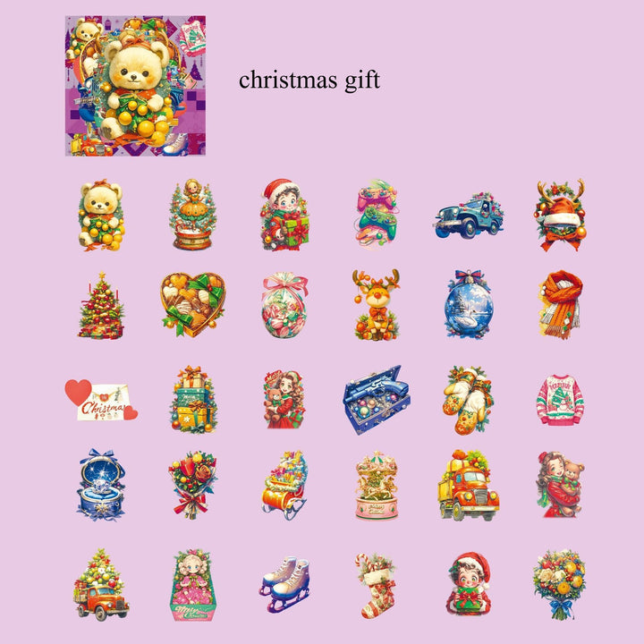 Minimal Pets Icon Happy Christmas PET Stickers