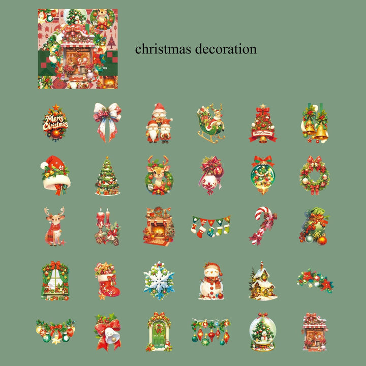 Minimal Pets Icon Happy Christmas PET Stickers
