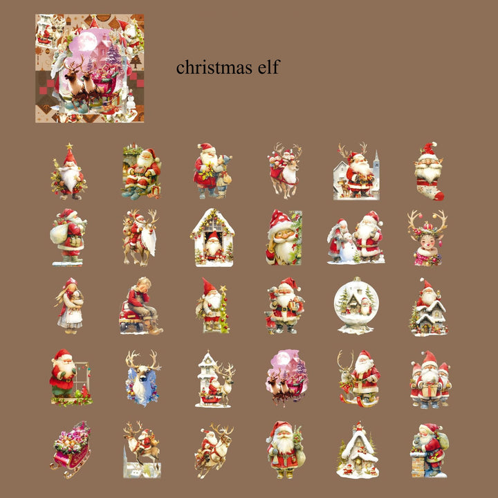 Minimal Pets Icon Happy Christmas PET Stickers