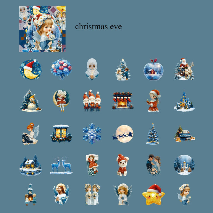 Minimal Pets Icon Happy Christmas PET Stickers