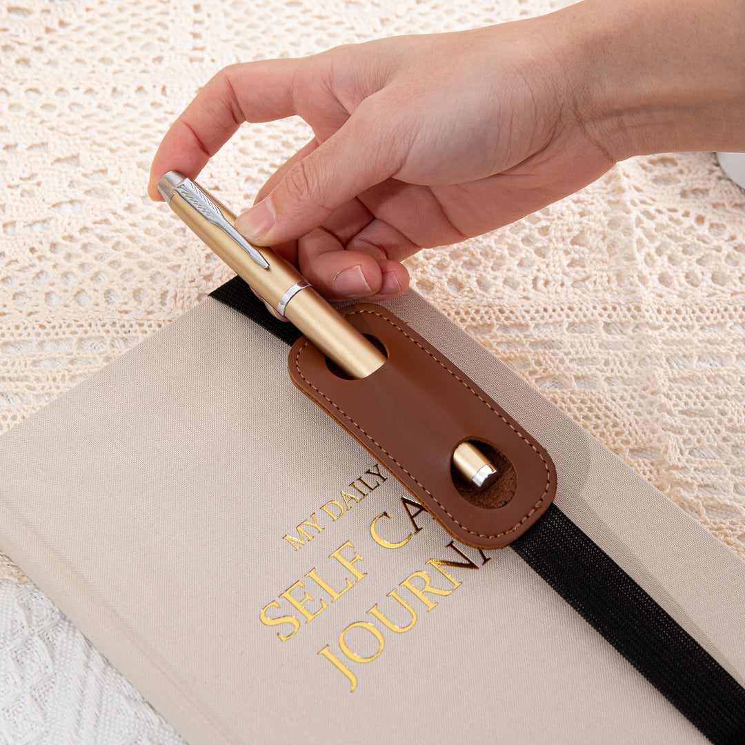 Elastic Band Pen Loop Holder - Brown