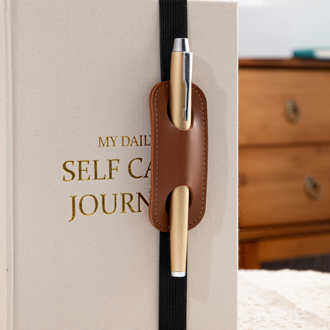 Elastic Band Pen Loop Holder - Brown