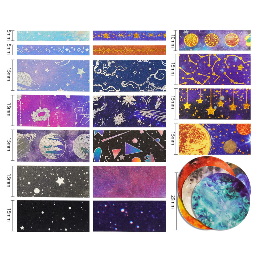 Galaxy Washi Tape - Set of 19