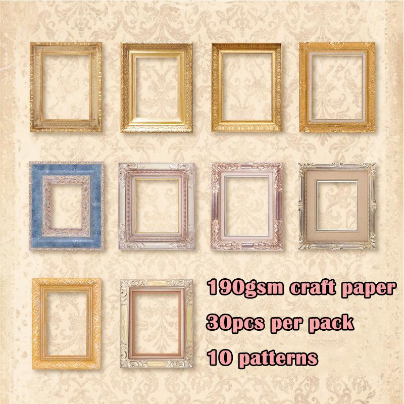 Vintage Frame Scrapbooking Paper - 30 Pcs