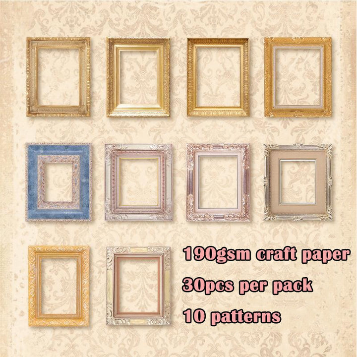 Vintage Frame Scrapbook Paper - 30 Pcs