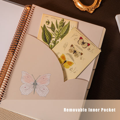 Butterfly & Flowers Spiral Notebook - A4