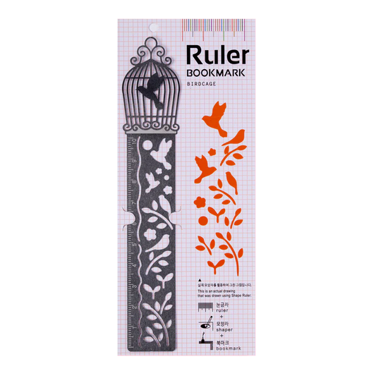 Creative Ruler Bookmark - Birdcage