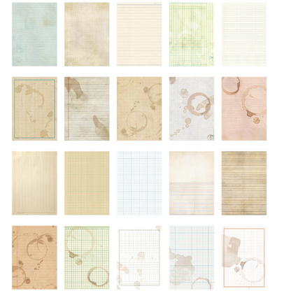 Vintage Scrapbooking Paper Pad - Santos - 20 Sheets