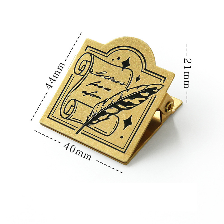 Vintage Brass Paper Clip - Letters