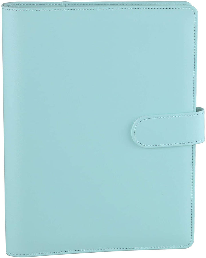 A5 PU Leather Binder 6-Ring Notebook Cover Refillable Personal Planner Budget Binder - tiefossi