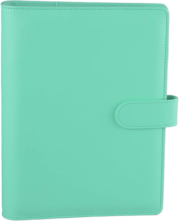 A5 PU Leather Binder 6-Ring Notebook Cover Refillable Personal Planner Budget Binder - tiefossi