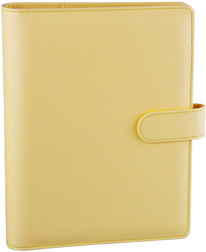 A5 PU Leather Binder 6-Ring Notebook Cover Refillable Personal Planner Budget Binder - tiefossi