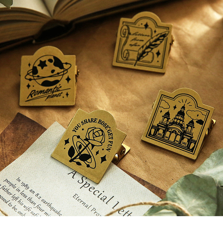 Vintage Brass Paper Clip - Rose