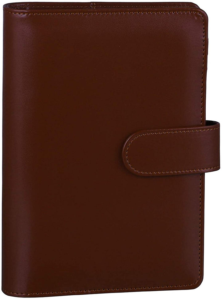 A6 PU Leather Notebook Binder Refillable Budget Binder for A6 Paper, Loose Leaf Personal Planner Binder Cover - tiefossi