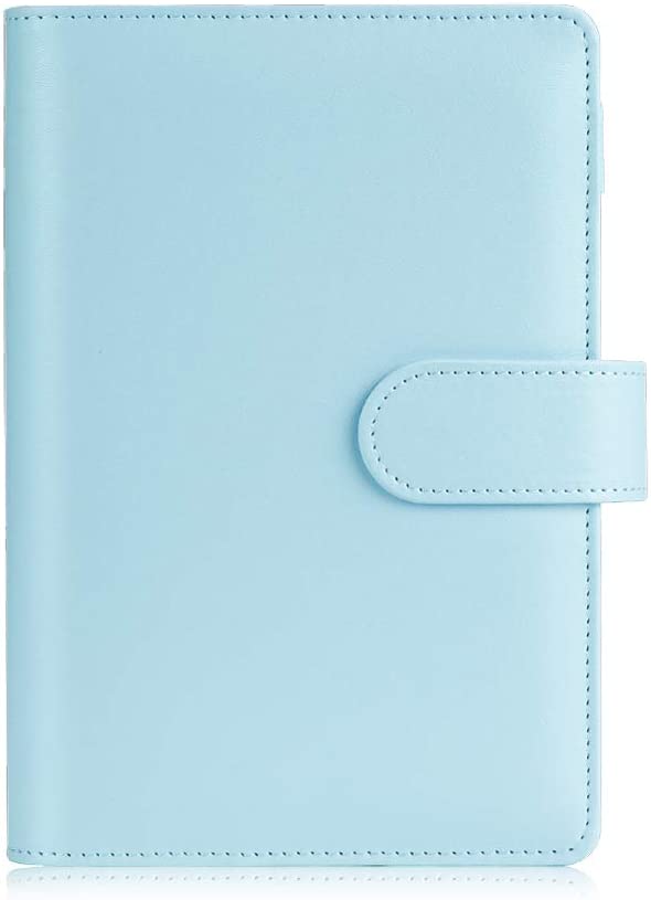 A6 PU Leather Notebook Binder Refillable Budget Binder for A6 Paper, Loose Leaf Personal Planner Binder Cover - tiefossi