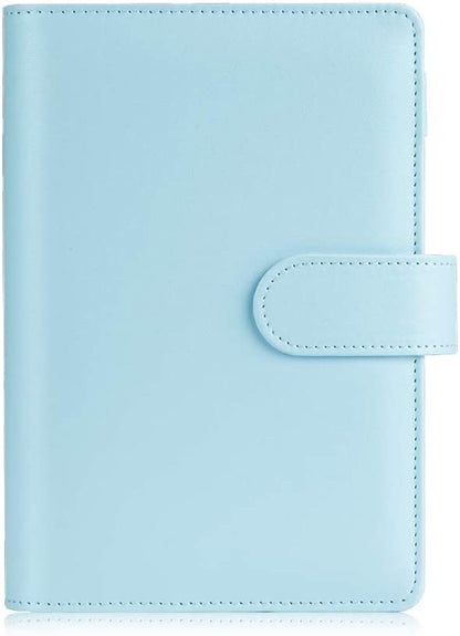 A6 PU Leather Notebook Binder Refillable Budget Binder for A6 Paper, Loose Leaf Personal Planner Binder Cover - tiefossi