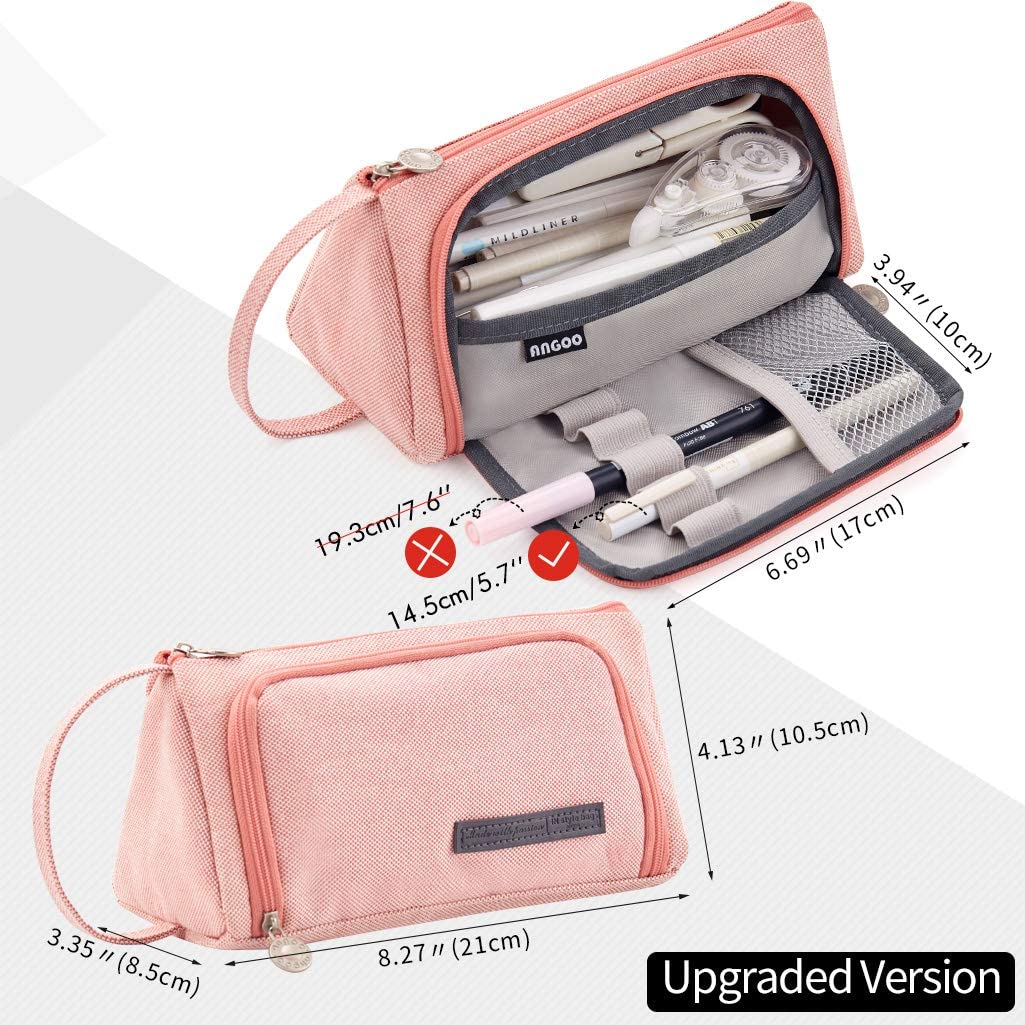 Pencil Bag Wide Applications Retro Compact Storage Polyester  Multifunctional Stationery Bag for Study,I 