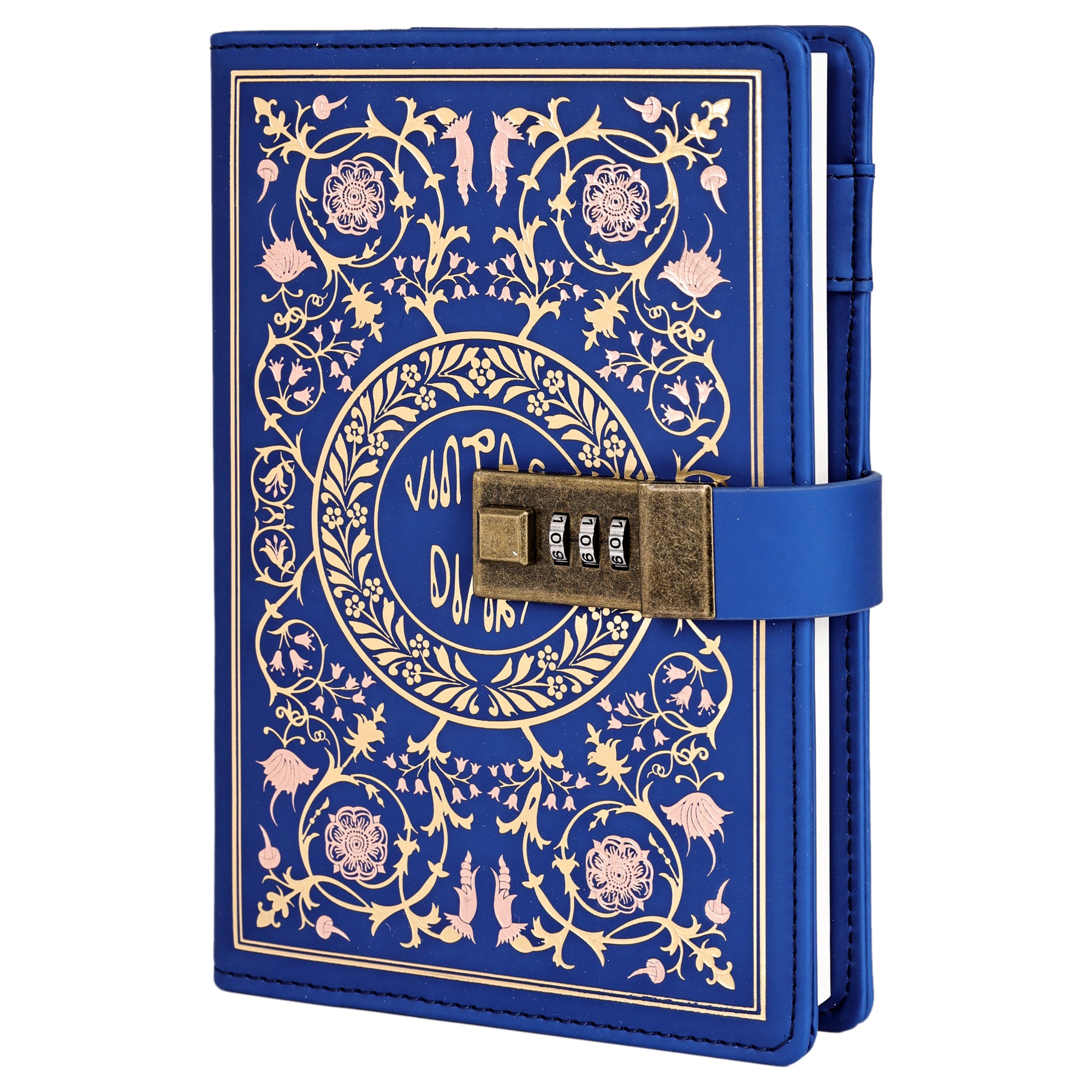 Vintage Flower Lock Journal - B6 - Ruled