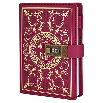 TIEFOSSI Locked Diary for Women, Vintage Flower Journal with Combination Lock B6 Writing Secret Notebook for Girls,  Refillable Ruled Lined Paper - tiefossi